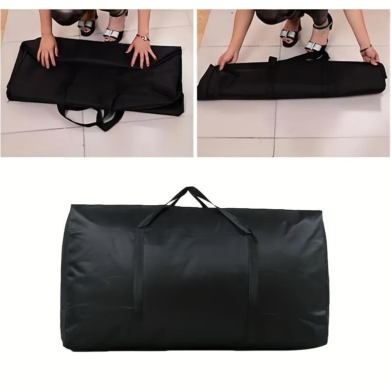 1pc Extra Large Heavy-Duty Storage Bag - Durable Black Duffle with Double Zippers & Reinforced Handles for Moving, Traveling, and Dorms