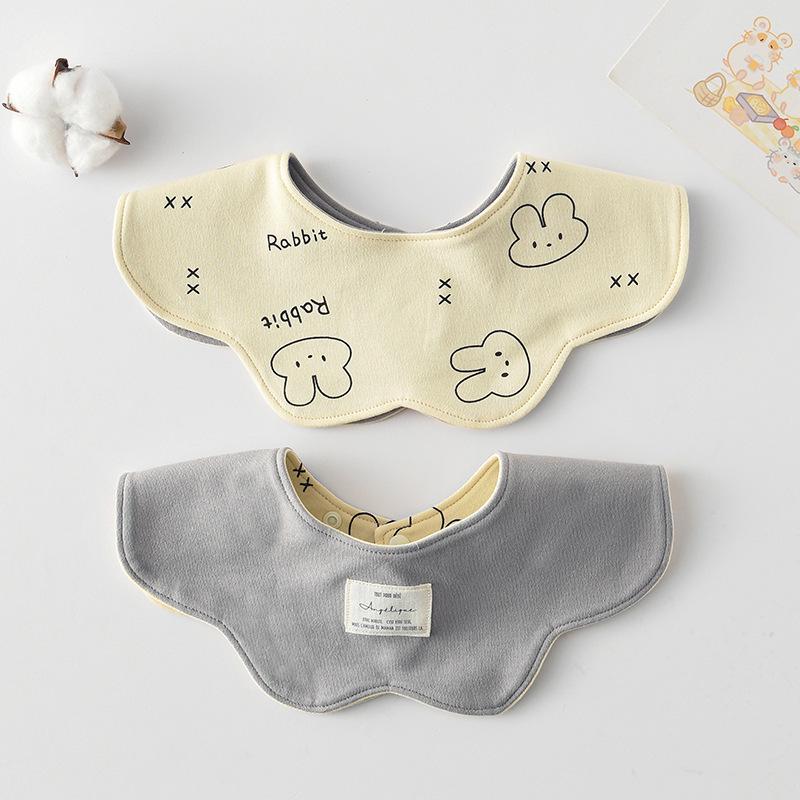 Korean Style A-Type Pure Cotton Double-Sided Baby Bib for 0-2 Years