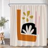 Abstract Geometric Shower Curtain Mid Century Flower Leaf Nordic Minimalist Bathroom Decor Modern Polyester Bathtub Curtain
