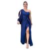 Abito da Sera da Donna Monospalla Manica Singola Aperta Orlo con Spacco Colore Solido Vita Slim Decor Nodo Plissettato Colore Solido Abito Lungo Maxi da Ballo Cocktail Party