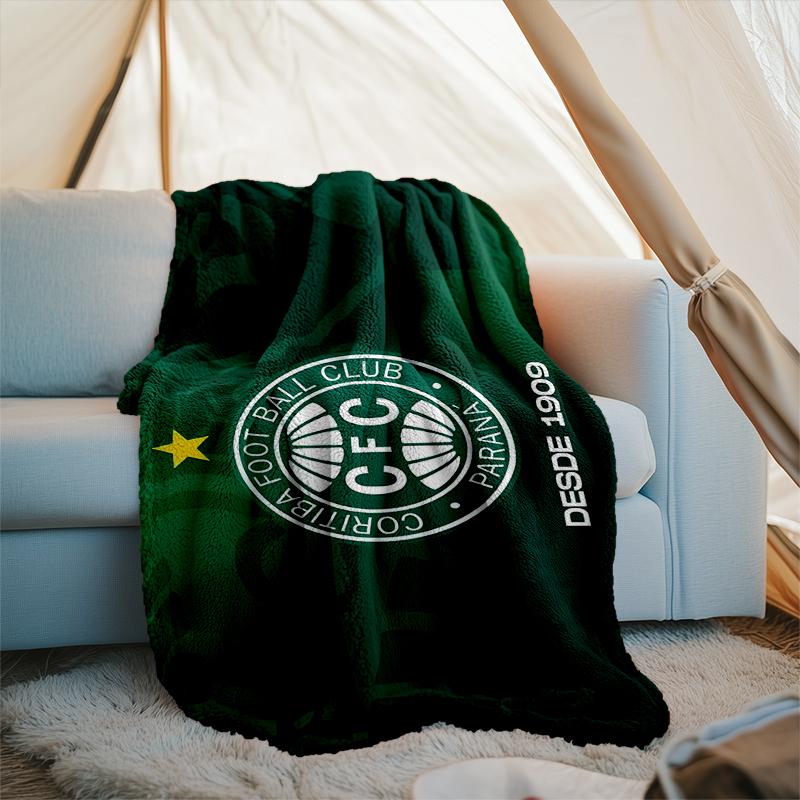 1PC Coritiba Foot Ball Club Printed Soft Flannel Blanket Throw for Adult Bedroom Living Room Sofa Camping Travel Fan gifts Christmas Gifts