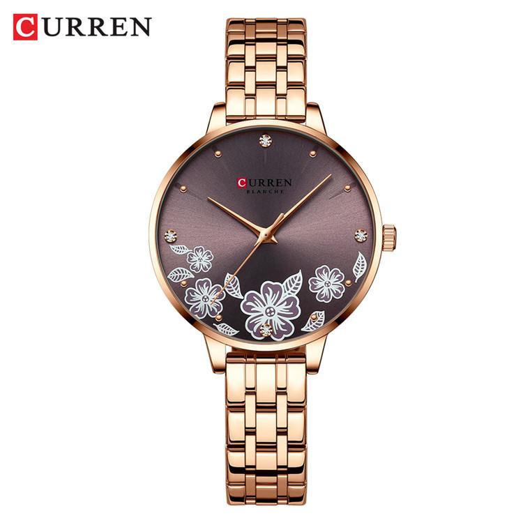 CURREN Steel Band New Small Dial Compact Women's Personality Watch Calendar Sports Watch