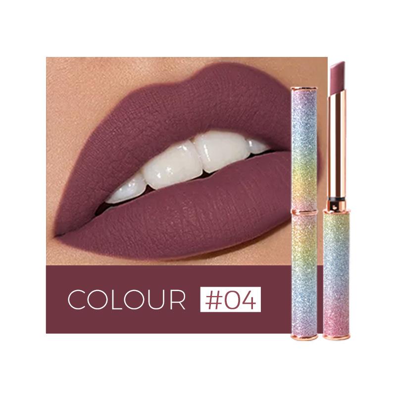 VIBELY Starlight Sparkle Matte Lipstick Dip-in-Cup, No-Fall Crushed Diamond Lipstick