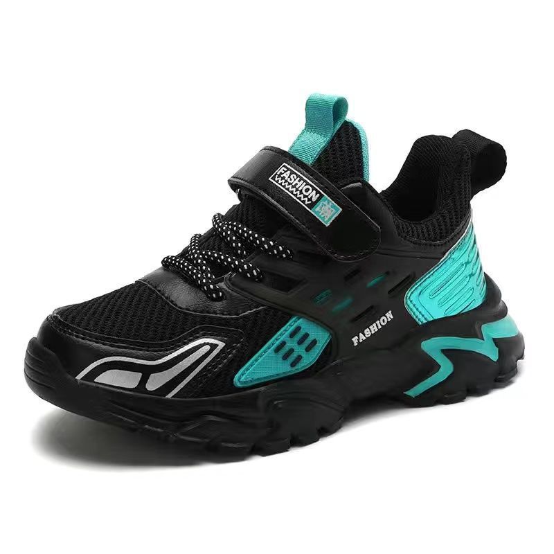 Boys shoes children's sports shoes spring and autumn breathable double net new boys non-slip solid bottom student running shoes