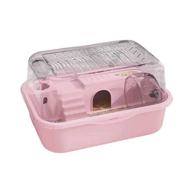 Clear View Rodents Habitat Detachable Pet Cage with Running Wheel and Enrichment Climbing Structure for Small Animal