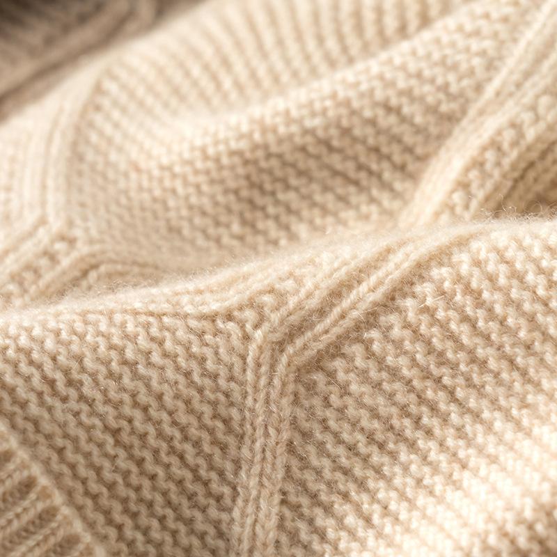 Cashmere Autumn and Winter New Style Women's High end Knitted Warm Solid Color Jacquard Ear Protection Hat Knitted Casual Baotou Hat