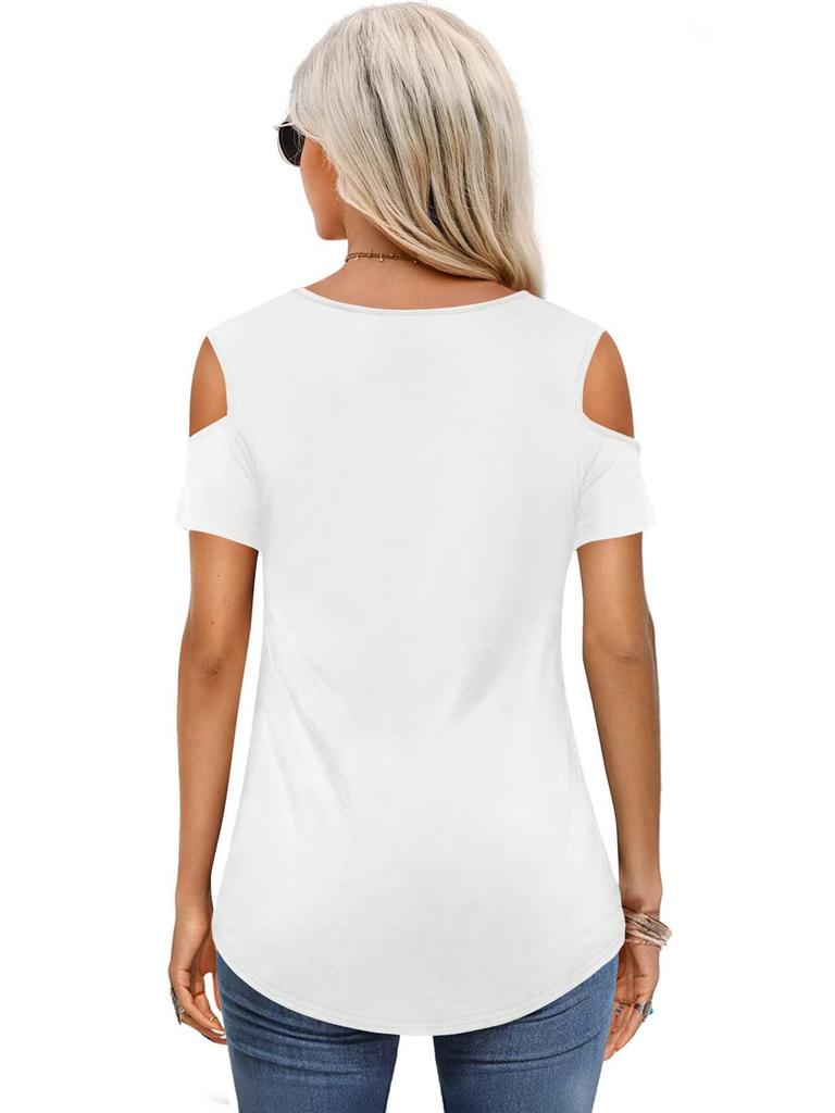 Women's 2023 Fashion Off-the-Shoulder Short Sleeve T-shirt