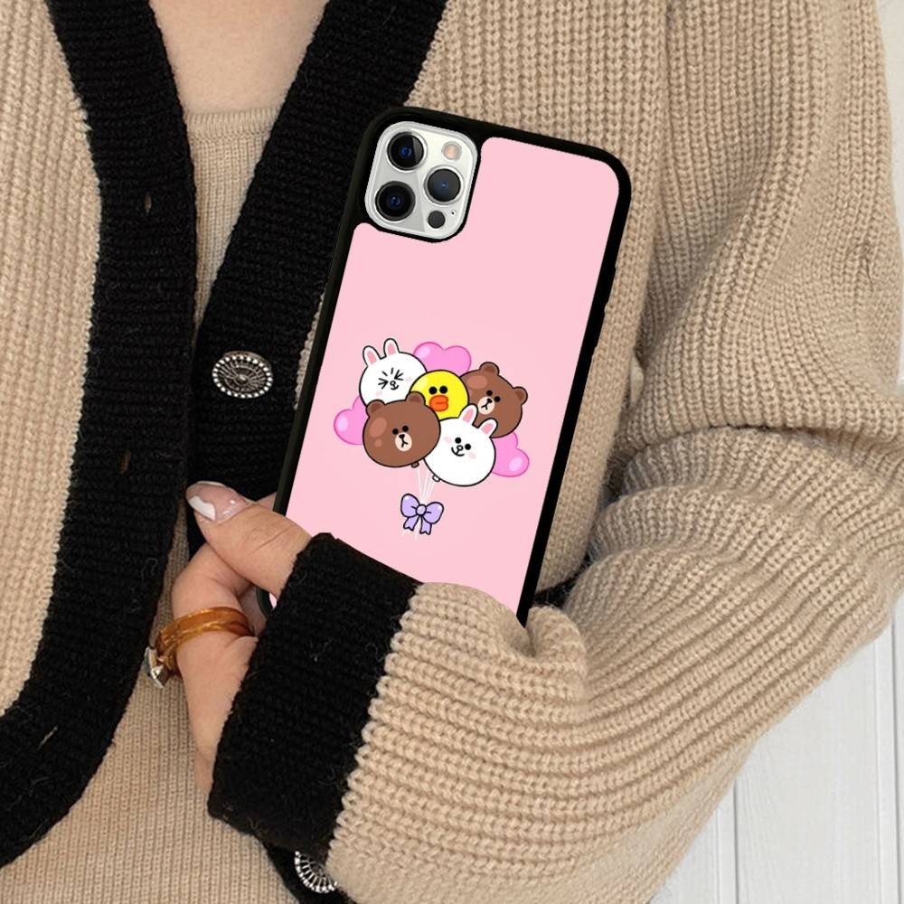 Cartoon Cute C-Cony B-Brown Phone Case For Iphone 11 12 13 14 15 Pro Max 17 16 Plus Hard PC+TPU Back Cover