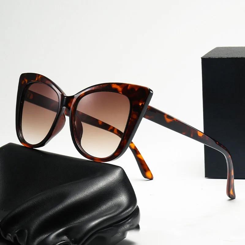 Fashion Street Shooting Cat Eye Sunglasses Po Props Oval Frame Gradient Lens Sun Glasses UV400 Protection Eyewear for Women