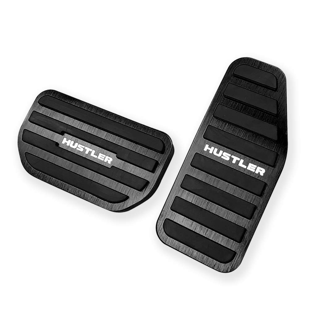 LEXLEYS Suzuki Hustler MR31S MR41S MR52S MR92S Aluminum Pedal Axle Brake Cover Tool-Free Anti-Slip Rubber Custom Dress Up Parts (Black)