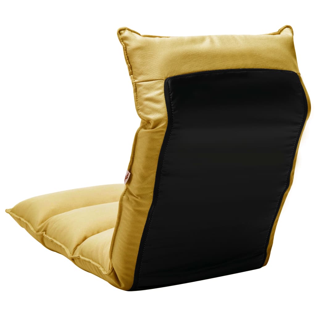 Foldable Floor Chair Mustard Yellow Fabric