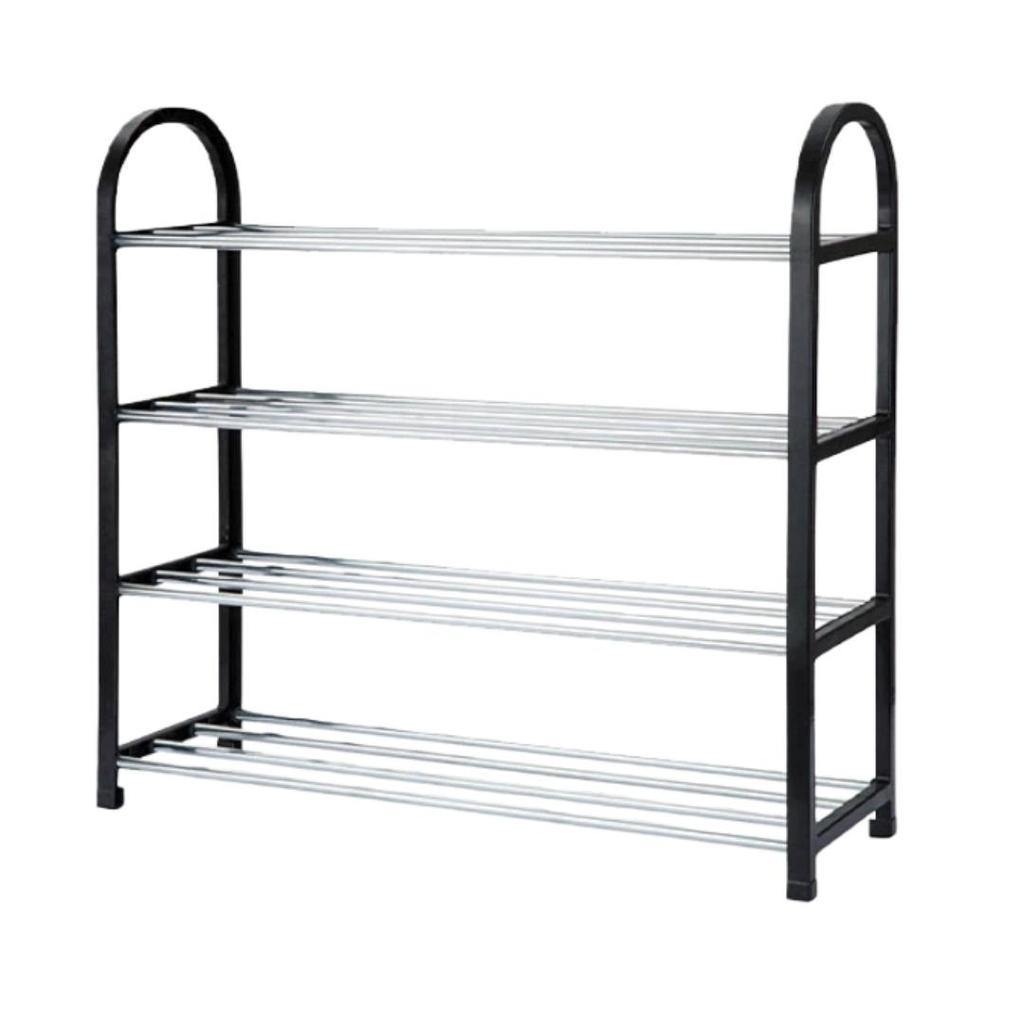 Anerya Shoe Rack, Multi-Tier Simple Shoe Cabinet, Storage Shelf, Thickened, Four Layers, Black, 50cm