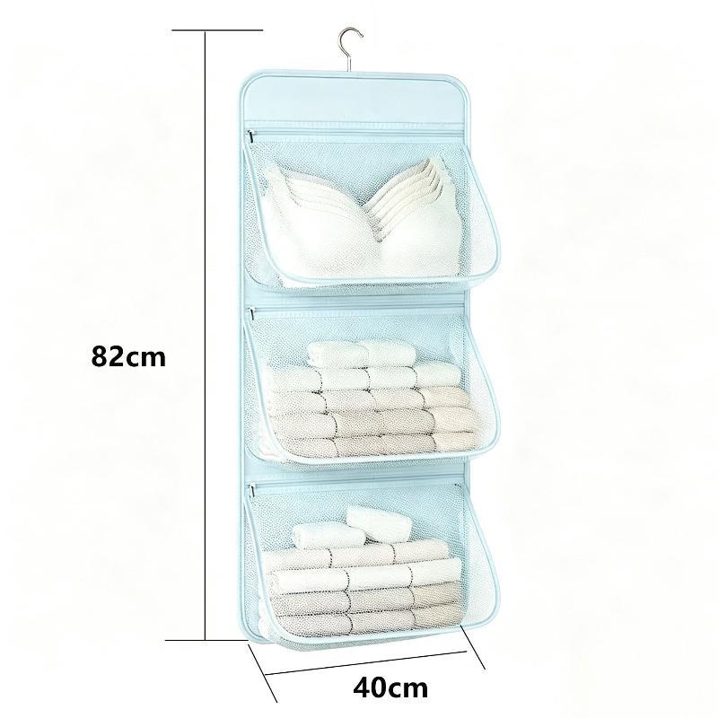 Hanging Mesh Closet Organizer 1/2/3 Tier Breathable Pockets For Storing Underwear Socks And Small Accessories