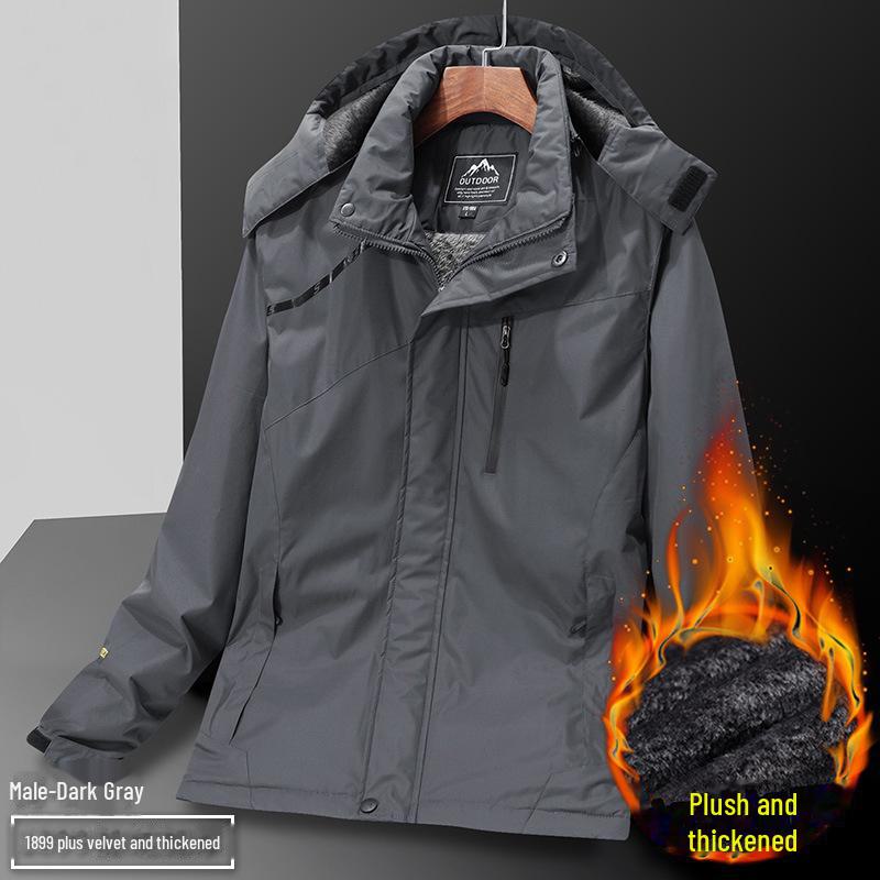 Camouflage 3-in-1 Winterjacke mit Kapuze für Herren & Damen - Modische Reise- & Wanderausrüstung