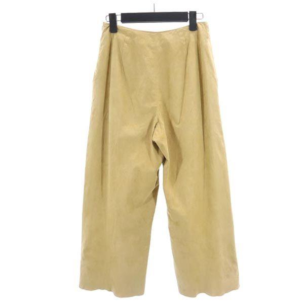 FOXEY Faux Suede Wide Pants 38 Beige With Hanger Women Used