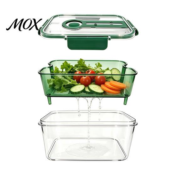 Breathable Food Container Crisper Box, with Mesh Drain Strainer, Tofu Whey Refrigerator Organizer Bin Separation Container, for Fresh Fruit Vegetable