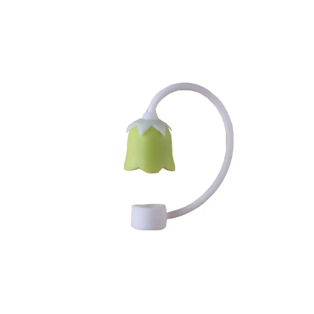 Silicone Straw Cover Cap Dust-Proof Bell Flower Straw Topper for Stanley Yeti Tumbler Cup Straws Accessories