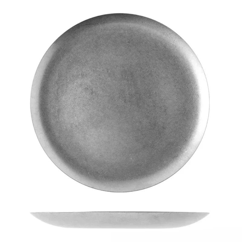 

Nordic Vintage нержавеющая сталь стейк обеденные тарелки закуски фрукты десерт овощи мелкая тарелка столовые приборы барбекю пикник блюдо столовая посуда