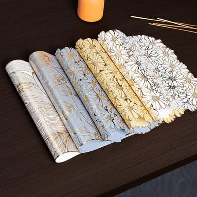 Tovagliette in PVC Protezioni da Tavolo Isolate Fiori in Fiore Antiscivolo Sottopiatto Antimacchia Sottobicchiere Elegante Decorazione per la Casa