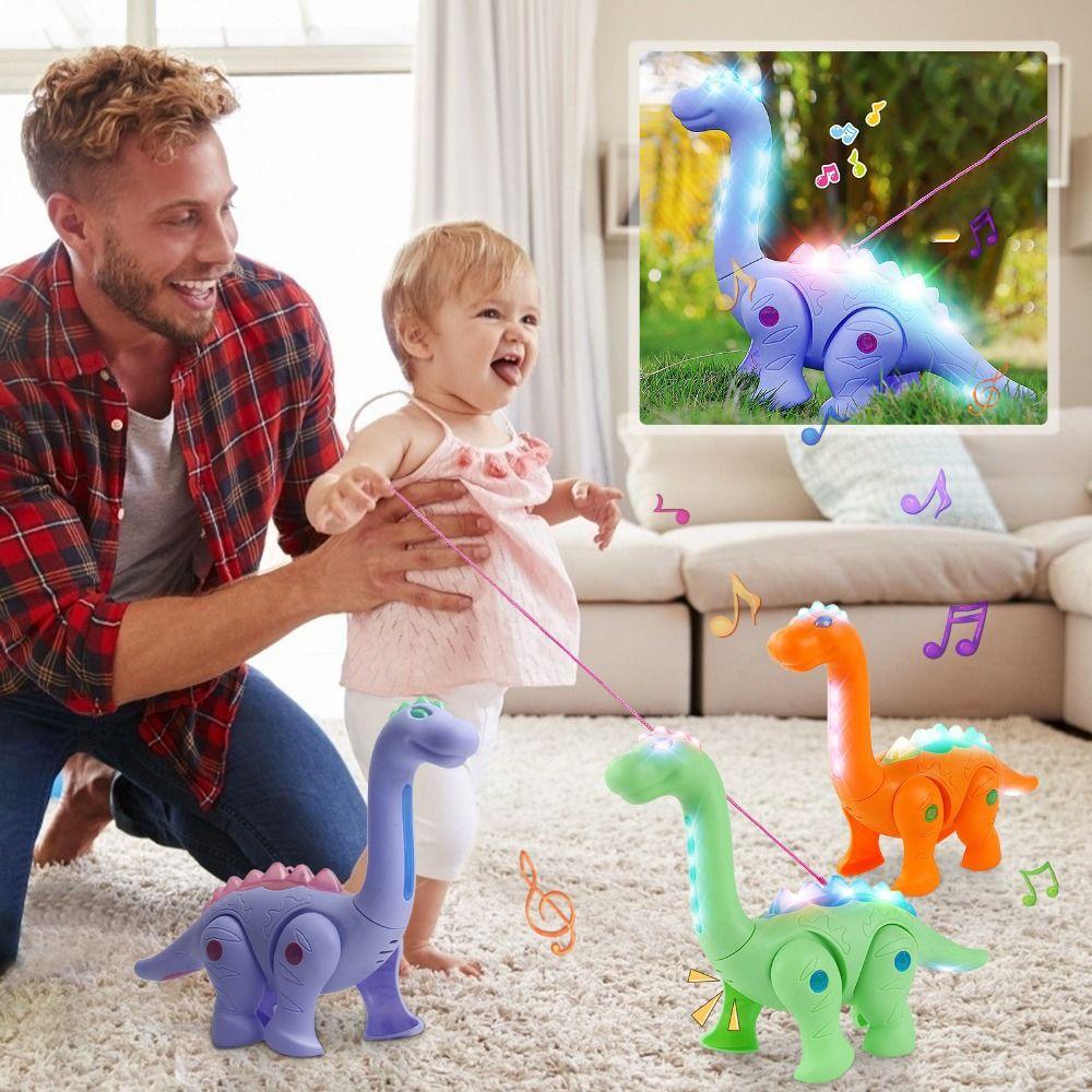 Simulation Animal Simulation Dinosaur Model Leash Dinosaur Toy Glowing Musical Toy Dinosaur Pet Toy