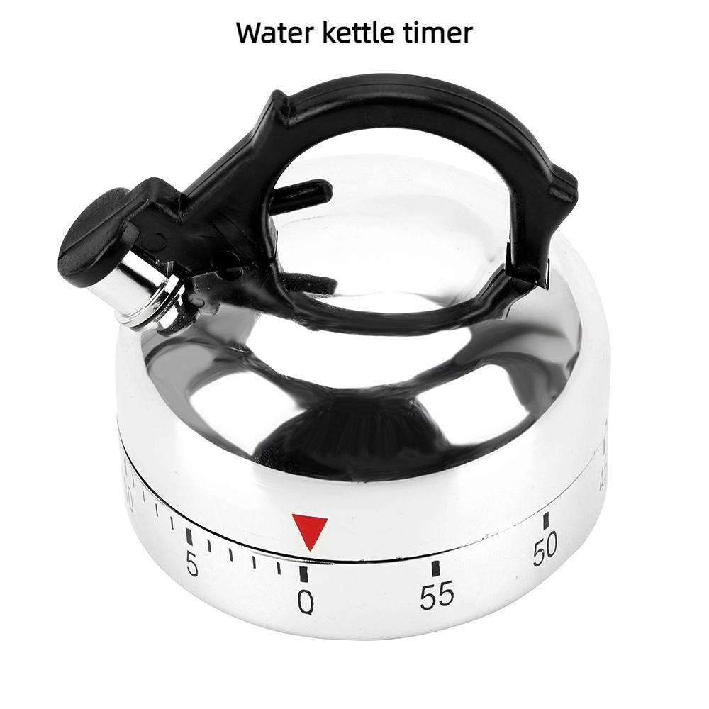 Kettle Shape Mechanical Timer 60 Minutes Kitchen Timer Plastic Countdown Alarm Reminder Cooking Reminders Tools
