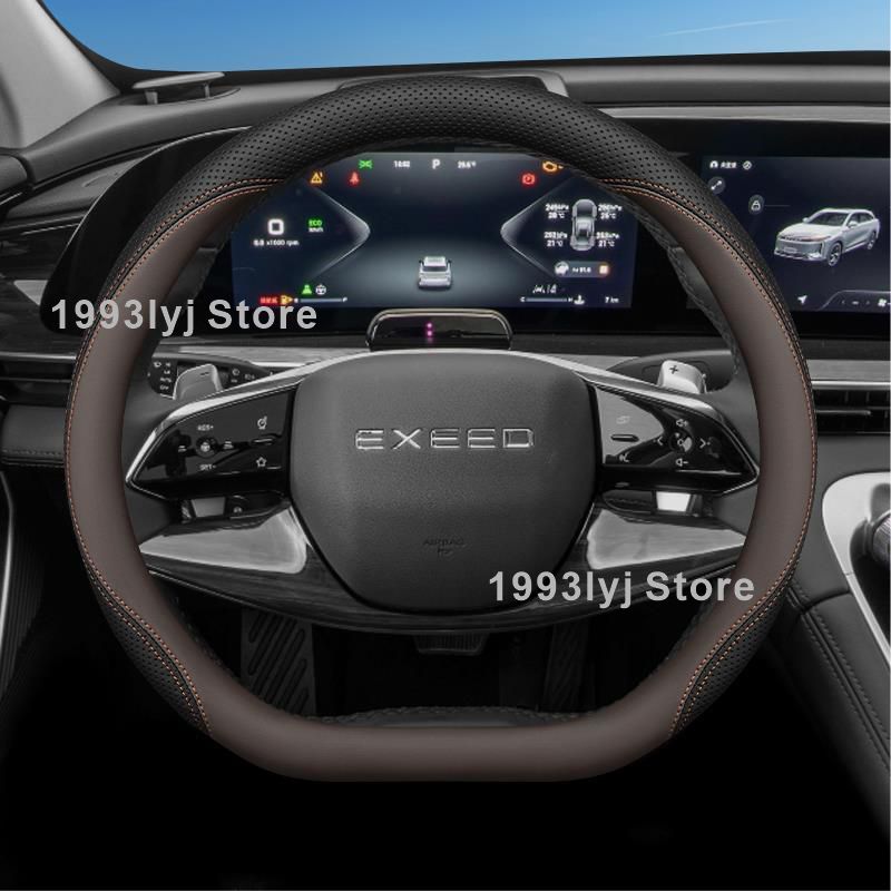 Leather Car Steering Wheel Cover For Chery Exeed TXL LX VX RX 2025 2024 2023 Non-slip Car-styling Auto Accessories