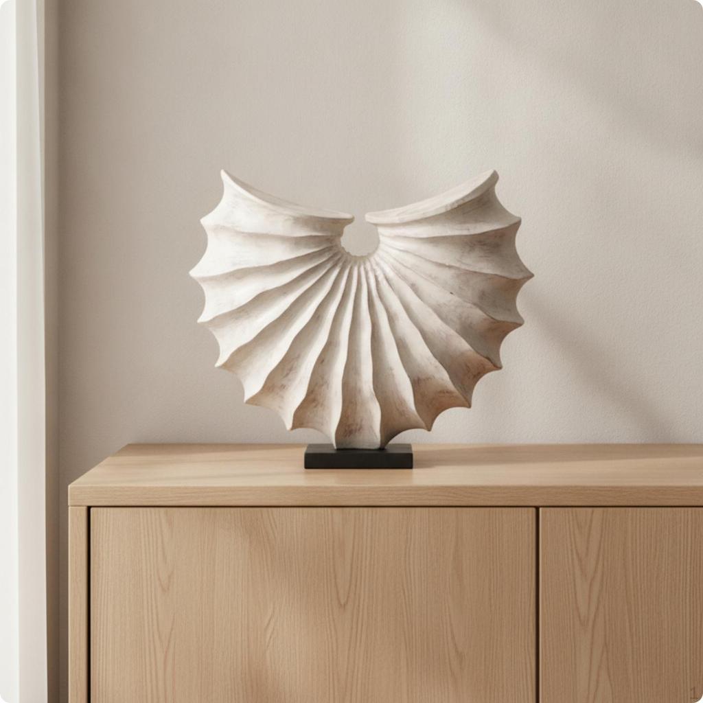 Abstract Shell Sculpture Coastalthemed Art Piece Unique for Shelf, Office