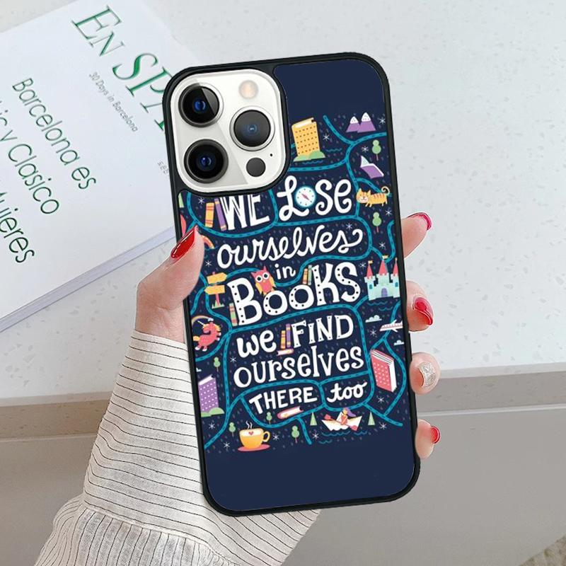 Read Books Library Bookshelf Quotes Phone Case For iPhone 17 Air 15 16 16e 14 13 12 11 Pro Max Coque For Apple PLUS Fundas