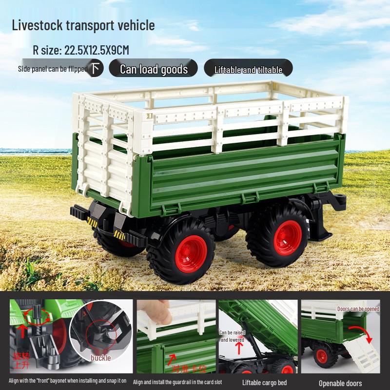 Electric Remote-Control Alloy Tractor & Harvester Toy for Kids