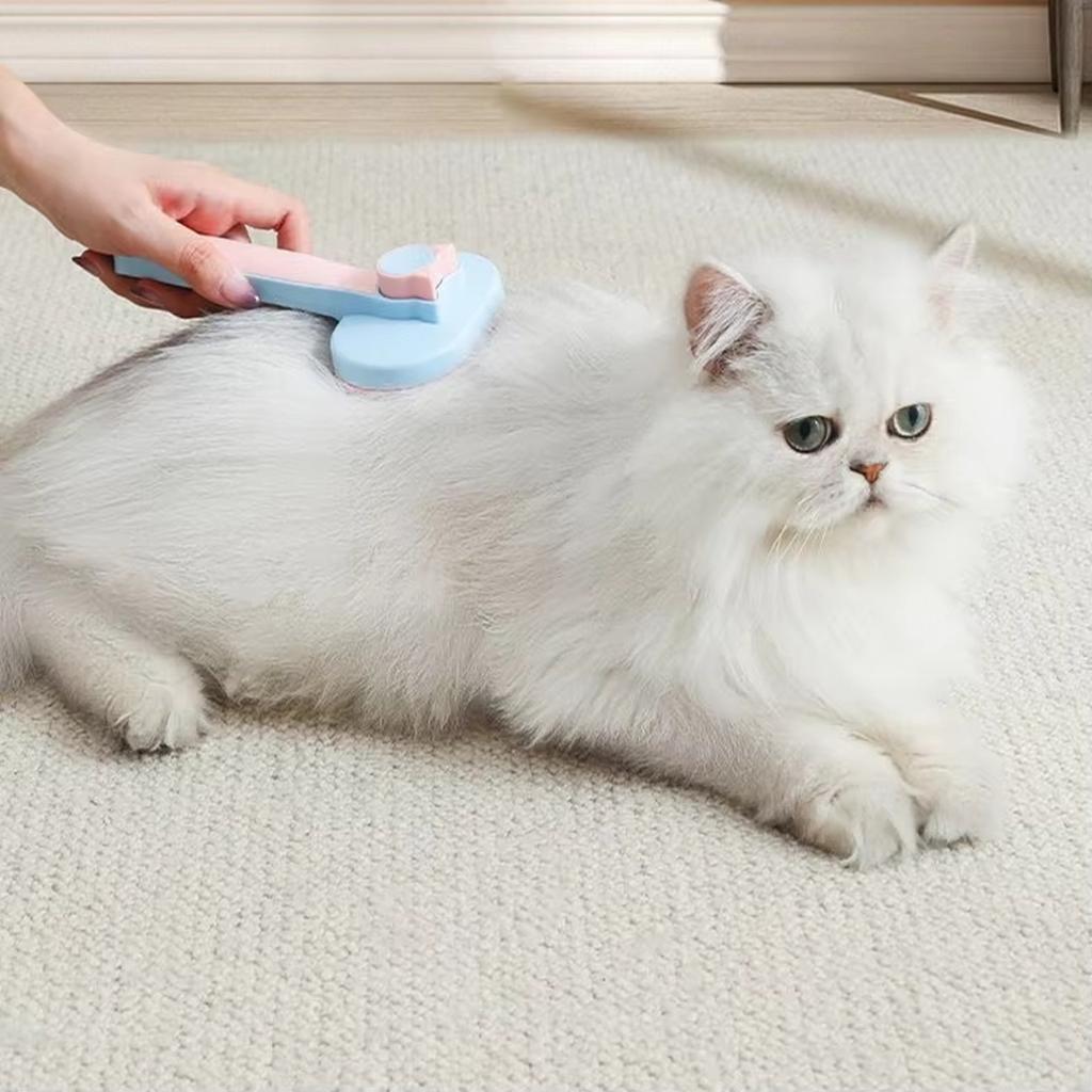 Cute Head Stainless Steel Pet Comb, Deshedding Brush for Dogs Cats Hair Removal