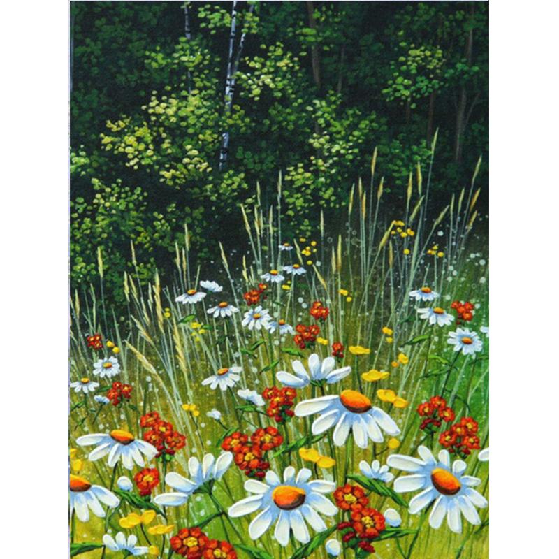 Pictură cu diamant 5D Liliac Broderie Mozaic de floarea-soarelui Margarete Cusatura de cruce Fereastra Artă pentru perete Decor