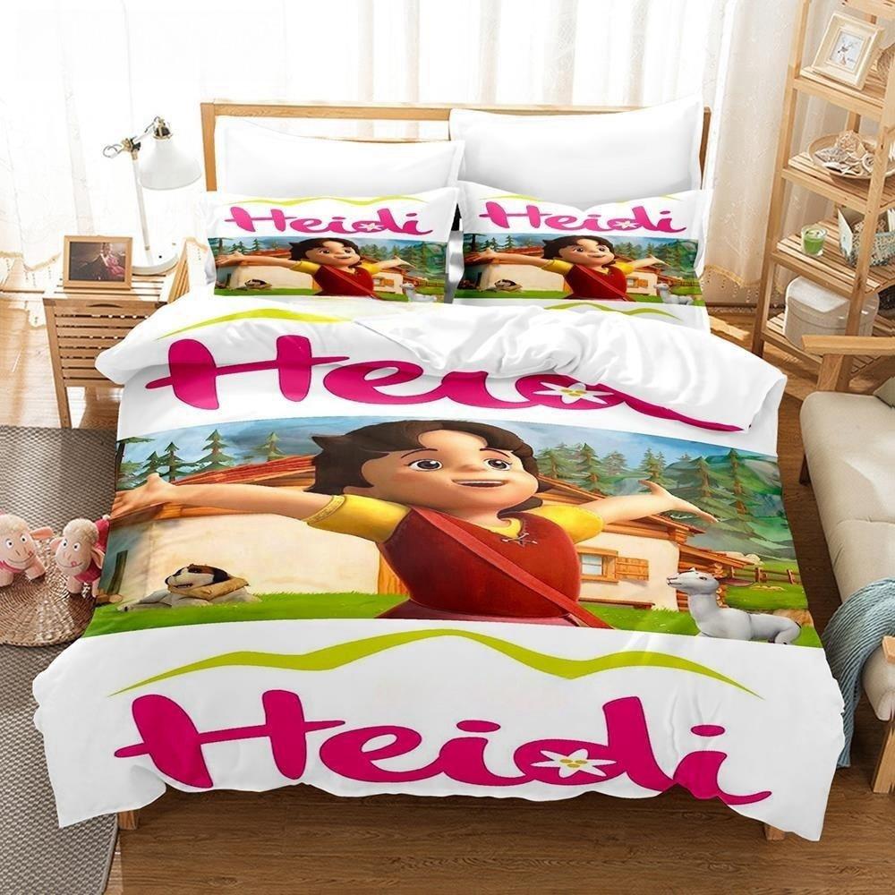 3D Print Anime Heidi, Girl of the Alps Bedding Set Single Twin Full Queen King Size Bed Set Adult Kid Bedroom Duvet cover Sets