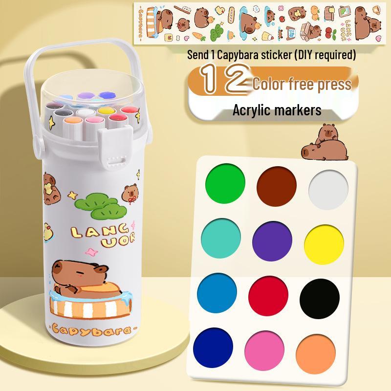Eco-Friendly Washable Capybara Acrylic Markers for Kids  DIY Crafts