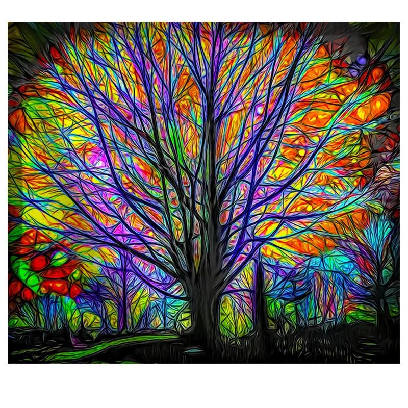 Forest Life Tree Wall Hanging Tapestry Fantasy Plant Magical Castle Tapestry Hippie Psychedelic Decorative Wall Carpet Bed Sheet