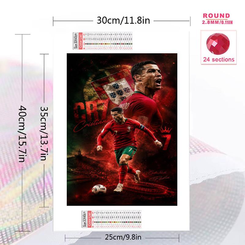 Cr7 100% Kulaté Plné Vrtáčky 5D DIY Diamantové Malování Výšivka Křížkový Steh Kamínková Dekorace