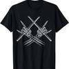 Drummer Drum Sticks Rock & Roll Skeleton Hand Horns T-Shirt