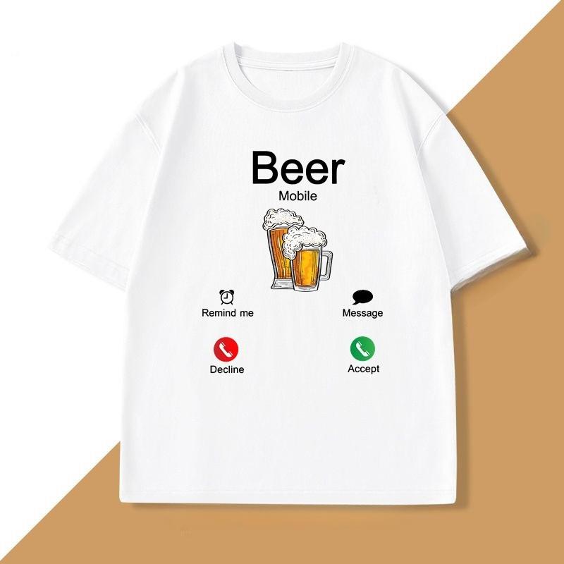 

Beer Is Calling Design T-shirt Stylish Trendy Tee Shirt Funny Cotton Short Sleeve Graphic T Shirts Unisexs WOMEN Designer Clothing 4XL