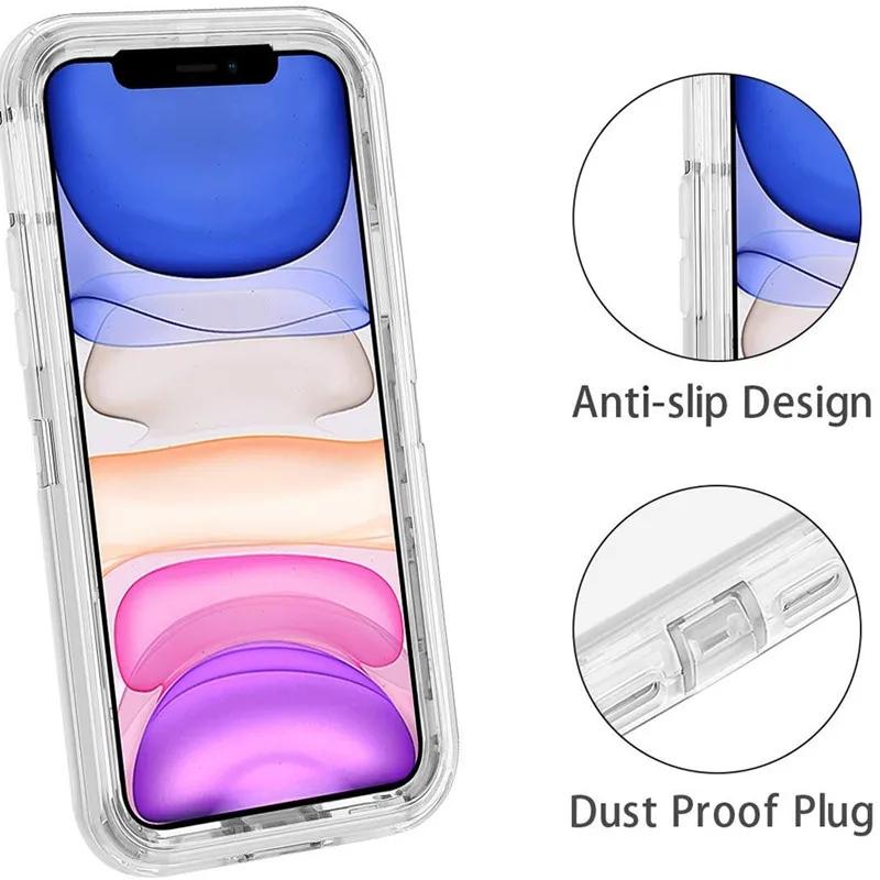 Case For iPhone 16 15 14 13 12 11 Pro Max Plus Xs Xr 8 7 Full 3 In 1 Shockproof Heavy Duty Anti-Scratch Rugged Clear Cover Funda