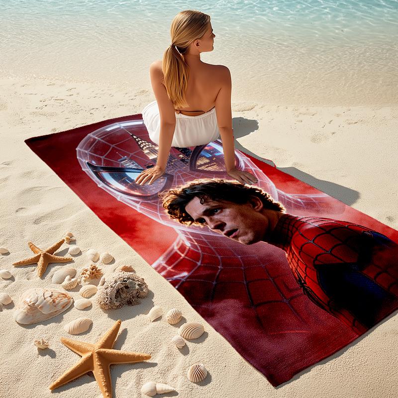 Spider-Man beach towel Outdoor camping Beach towel for vacation swim Outdoor pool Absorbent bath towel