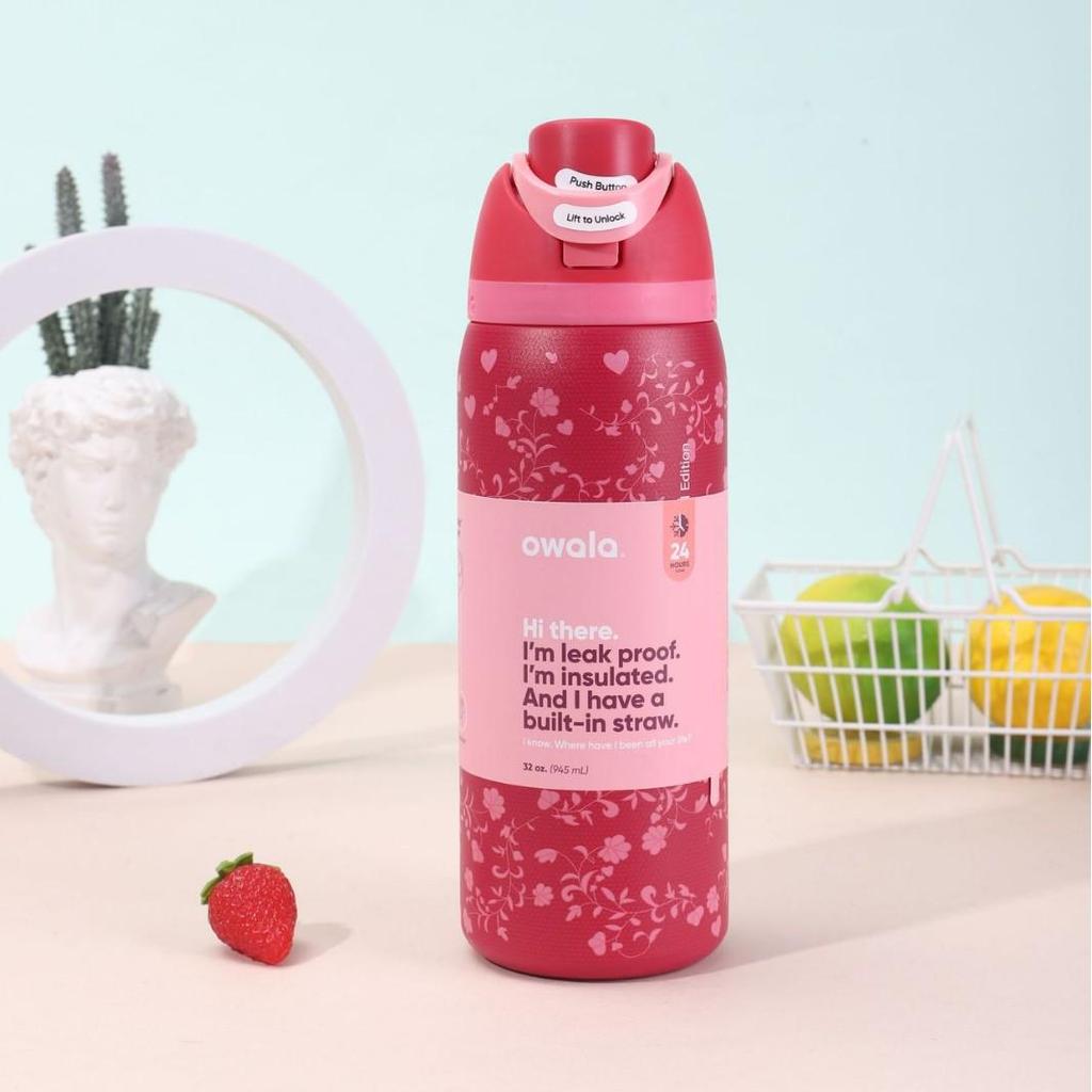 Owala Isolierte Edelstahl Sportwasserflasche - Kreativ, Modisch, Tragbarer Obstbecher