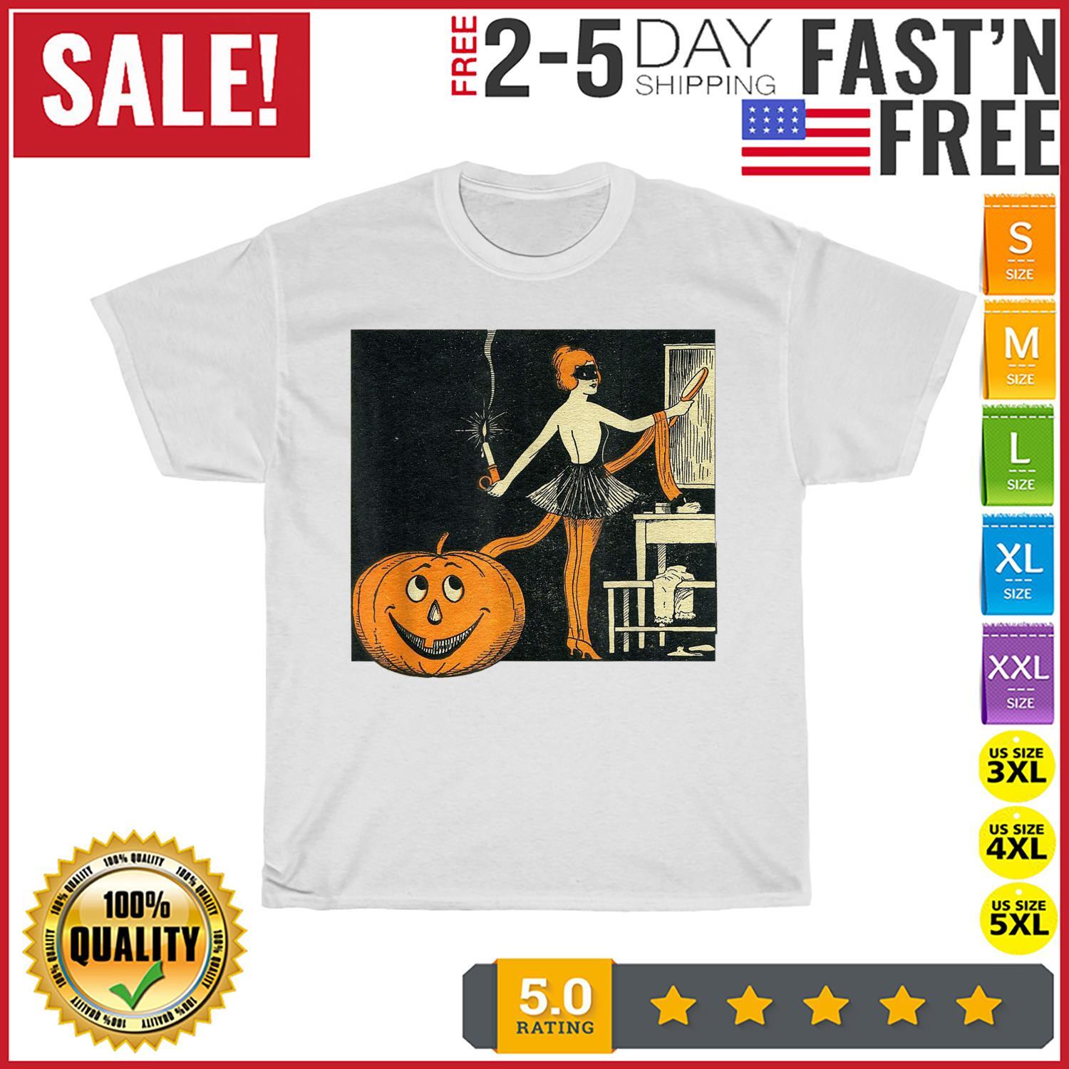 Giant Pumpkin Jack O Lantern Vintage T Shirt Mens Womens Tees Top Men Fashion 2023 Women T Shirt Mens Womens Tees Top NEW L