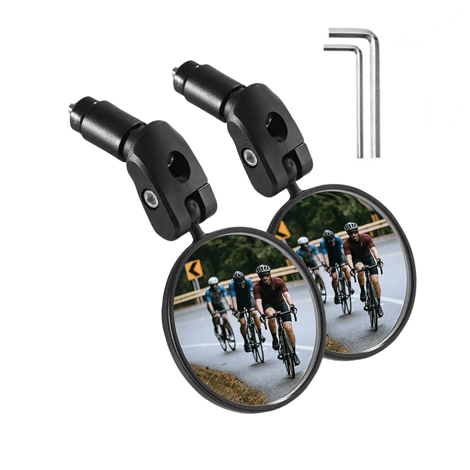JiangMuXin Bicycle Rearview Mirror Bar End Mirror Bicycle Mirror Round