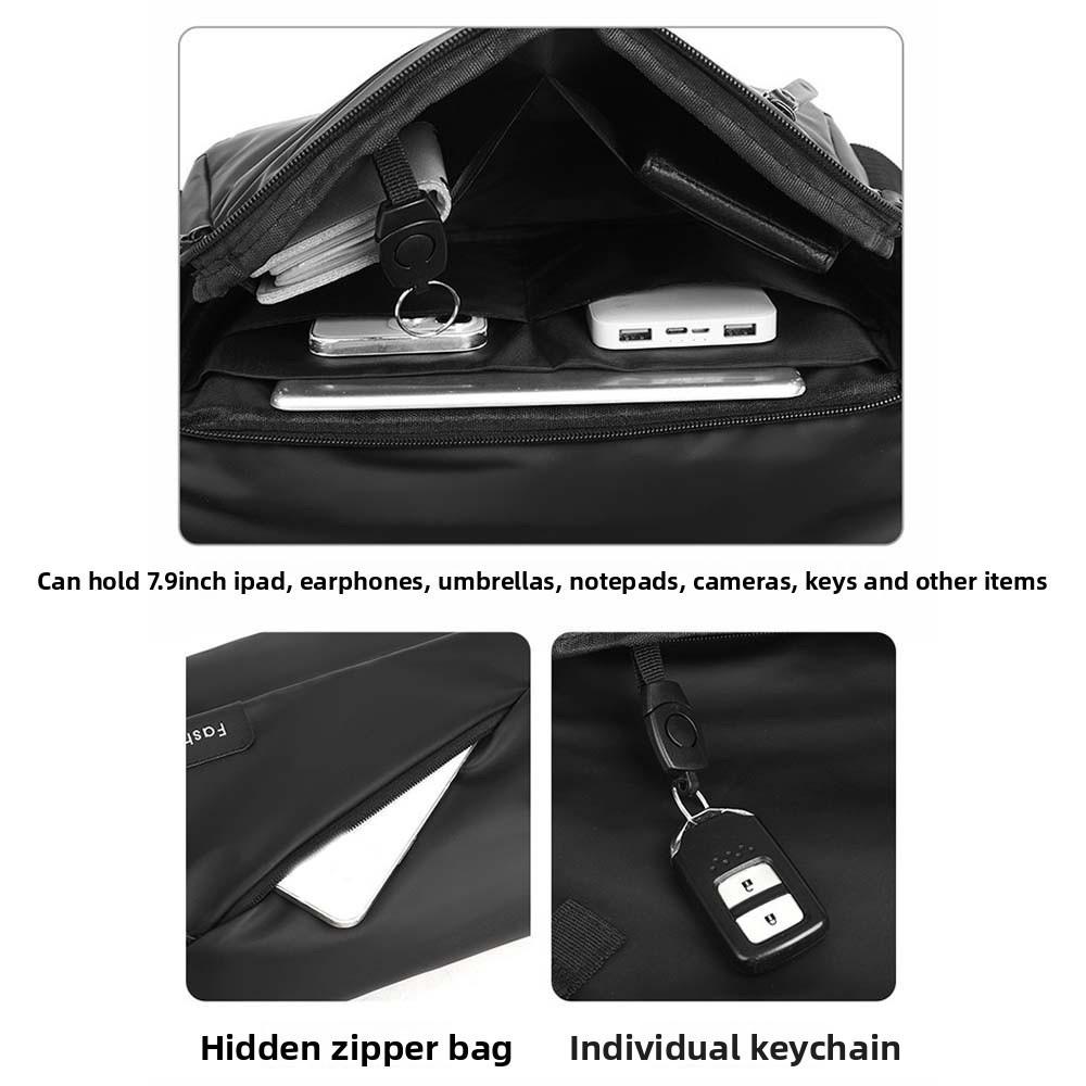 Waterproof Men Crossbody Bag Large Capacity Chest Bag Korean Style Student Shoulder Bag  Cycling