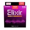 Elixir Acoustic Guitar Promotional NANOWEB Bronze Custom Light Strings, 3-Pack Pack, 80/20 .011-.052 #16564 (11027, 3-Pack)