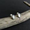 Silver Earrings with Natural Mother-of-pearl, Cubic Zirkonia (2184713)