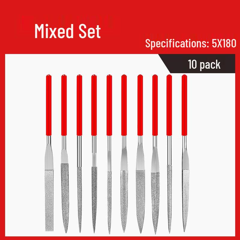 Diamond File Set: Fine Steel Metal Alloy Assorted Files