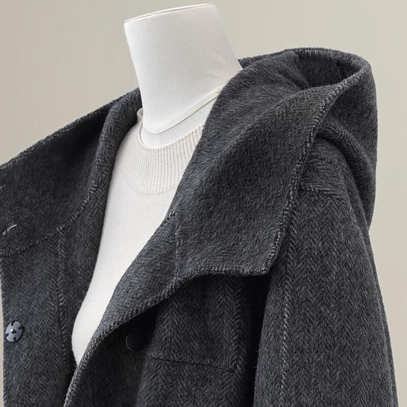 Women's 2025 Winter Sheep Wool Double-faced Hooded Toggle Coat