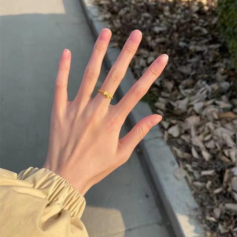 2022 Stunning New Style Brass Gold Plated Women Butterfly Ring Geometric Design For Lovers Nature
