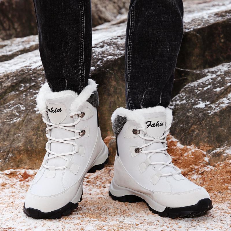 fashion Boots Women Shoes Warm Plush Fur Ankle Casual Boots Winter Female Flat Casual Shoes Waterproof Ultralight Footwear