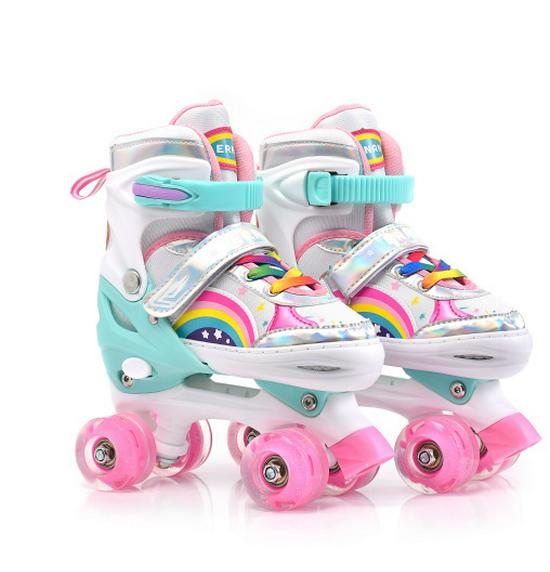 Children's Double Row Beginner Roller Skates Set for Boys and Girls